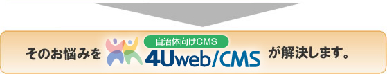 そのお悩みを、官公庁・自治体向けCMS「4Uweb/CMS」が解決します。